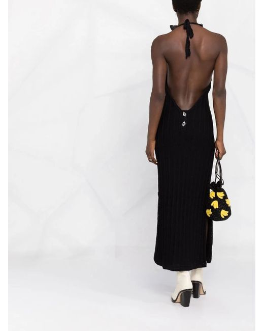 Ganni Black Halterneck Midi Dress