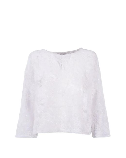 Kangra White Embroidery Sequin Top