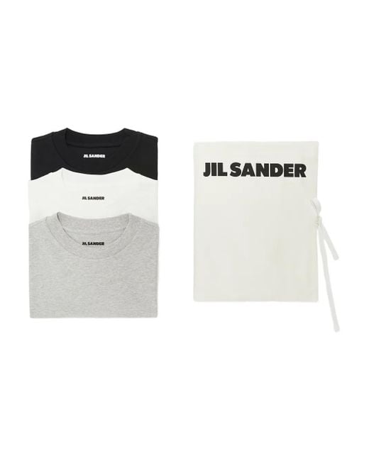 Jil Sander T-Shirt mit Logo-Patch (3er-Set) in White für Herren