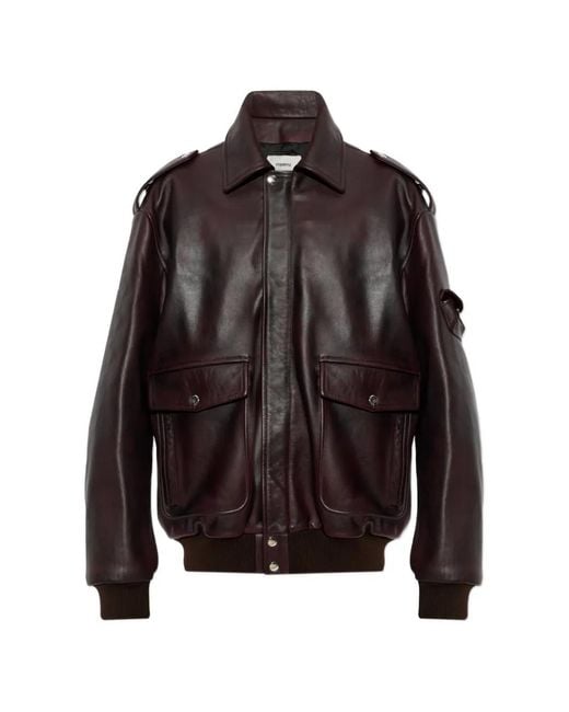 Coperni Brown Leather Epaulette-Detail Jacket