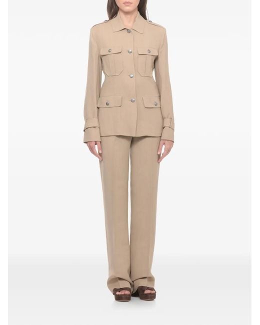 Antonelli Natural Multi-Pocket Fitted Jacket