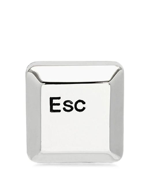 Yoj White X Cutout Esc Stud Earrings for men