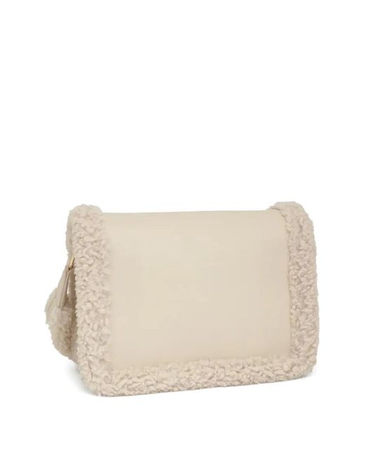 Tous Natural Shearling-Trimmed Satchel Bag