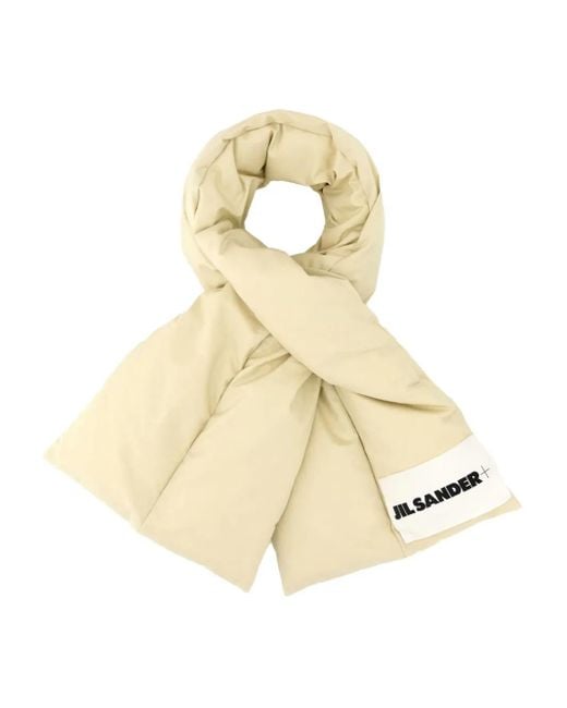 Jil Sander Quilted Scarf White