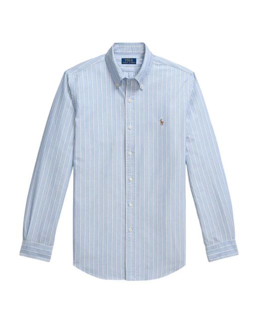 Polo Ralph Lauren Gestreept Oxford Overhemd in het Blue voor heren