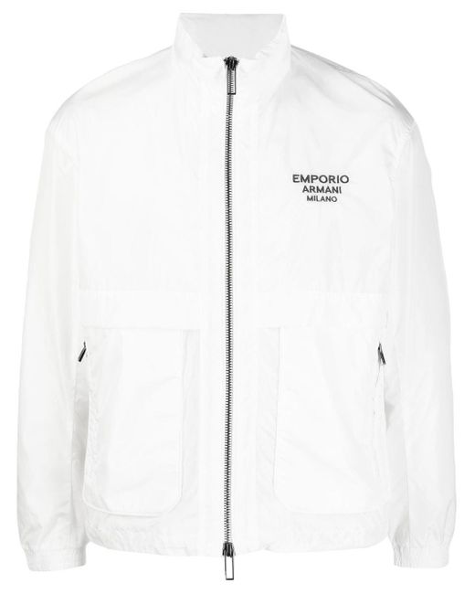 Emporio Armani Jacke mit Logo-Stickerei in Weiß für Herren | Lyst DE