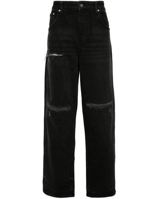 Represent Black R3d Destroyer Mid-rise Straight-leg Jeans for men