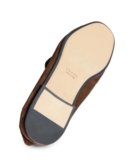 Gucci Brown Jordaan Horsebit Suede Loafers