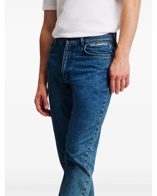メンズ Karl Lagerfeld テーパードジーンズ Blue