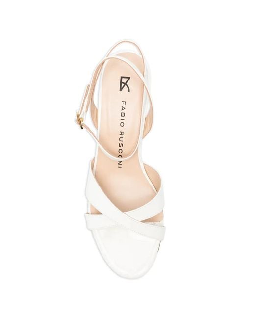 Fabio Rusconi White Criss-Cross-Strap Sandals