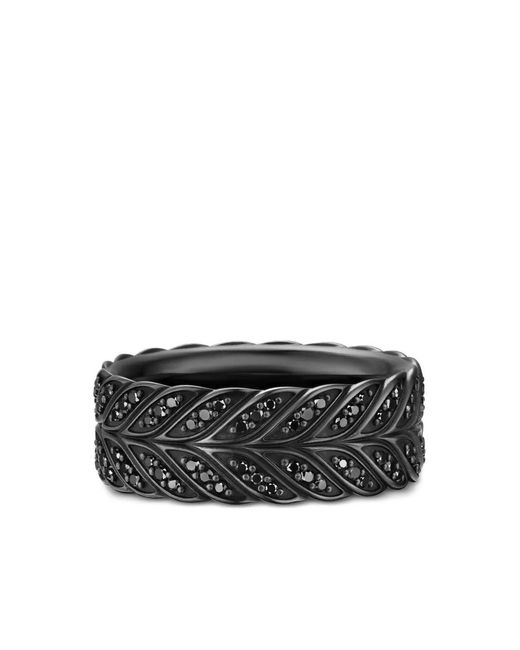 David Yurman Black Chevron Pavé Diamond Band Ring (9Mm) for men