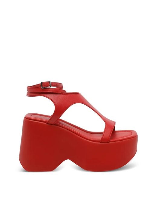 Vic Matié Red Logic Open-Toe Buckle Sandals