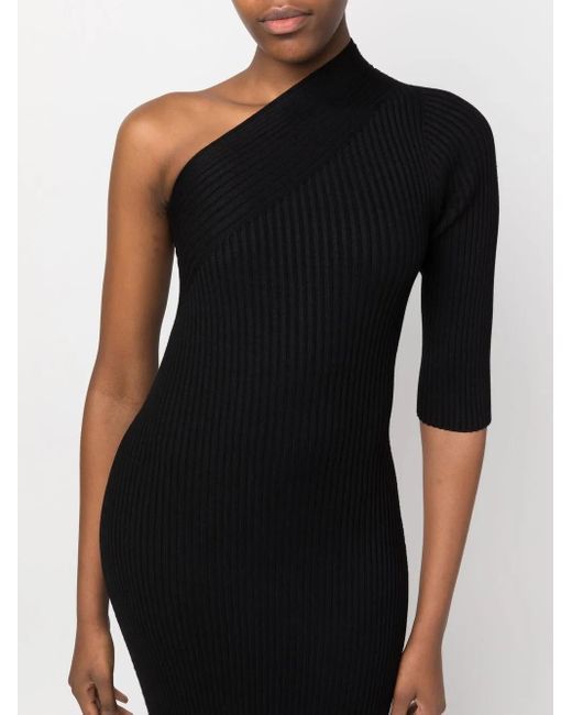 Robe Nervurée À Design Asymétrique Aeron en coloris Black