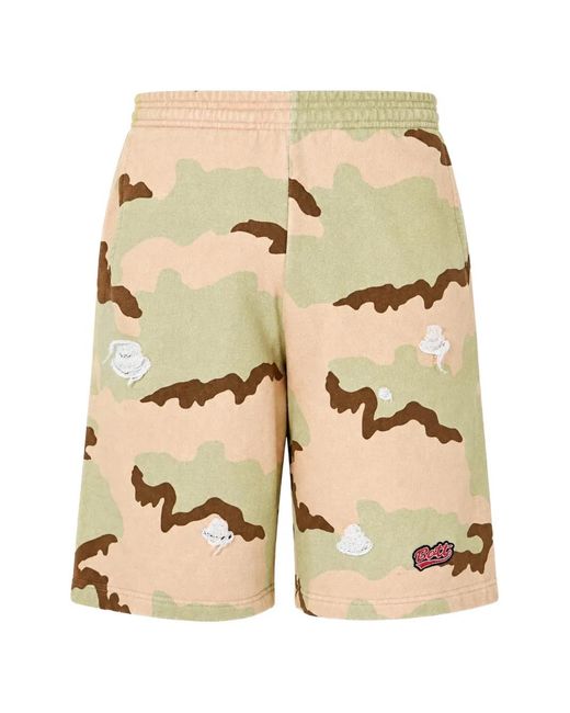 BoTT Natural Camouflage-Print Embroidered-Patch Shorts for men