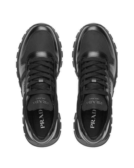 Prada Leer Prax 01 Low-top Sneakers in het Zwart voor heren - Lyst