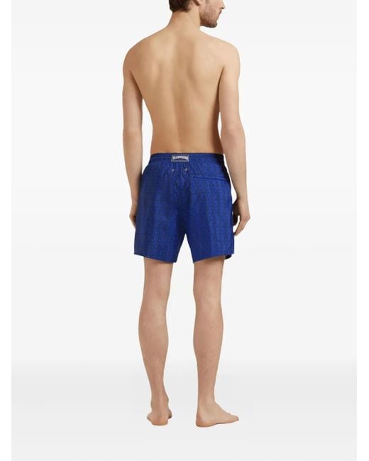 Vilebrequin Blue Drawstring Turtles Swim Shorts for men