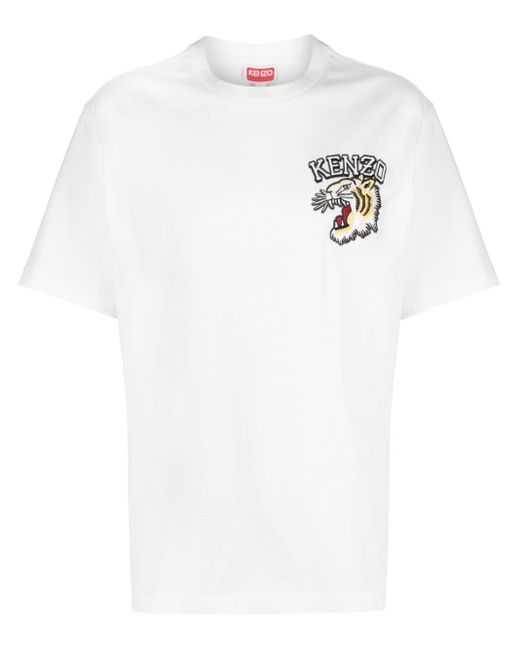 KENZO T-Shirt mit Logo-Stickerei in White für Herren
