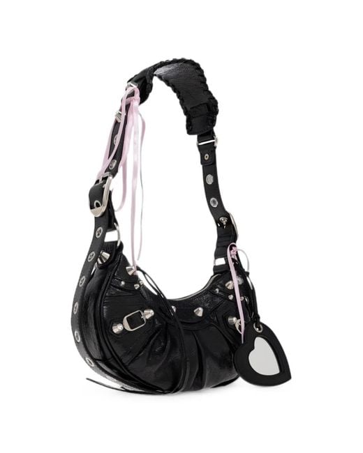 Balenciaga Black Le Cagole Xs Stud-Embellished Shoulder Bag
