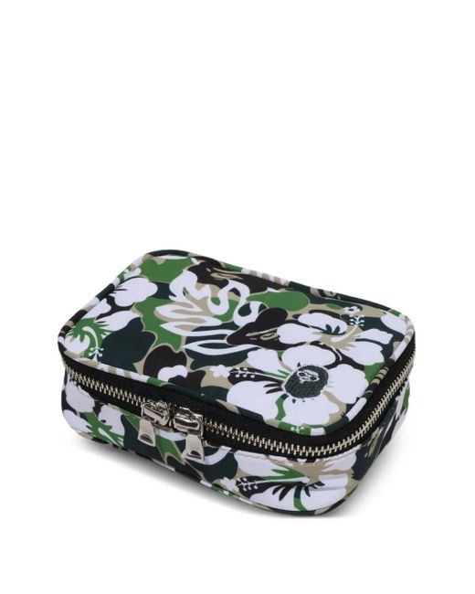 A Bathing Ape White Hibiscus-Print Washbag for men
