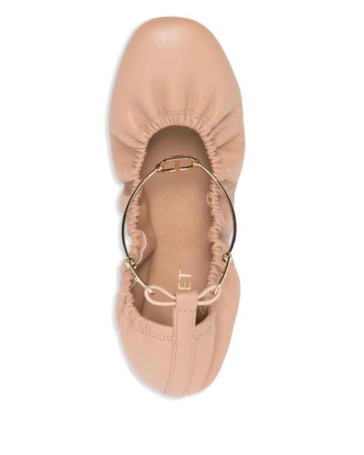Twinset Pink Ankle-Strap Ballerina Shoes