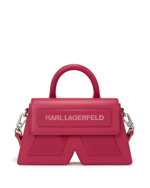 Karl Lagerfeld Pink Ikan Umhängetasche mit Logo-Applikation