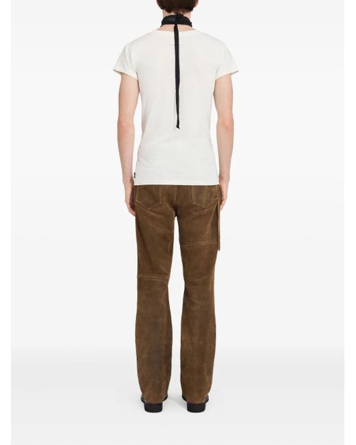 MM6 by Maison Margiela White Star Applique Off- Cotton T-Shirt for men