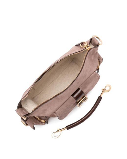 Chloé Brown Medium Camera Suede Shoulder Bag