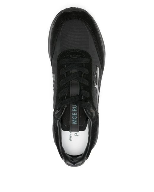 Premiata Black Moeround Appliqué Sneakers