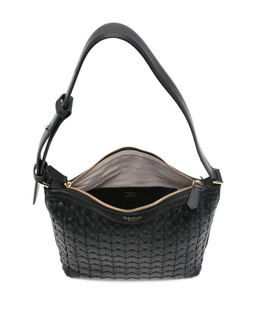 Serapian Black Kleine Mosaico Schultertasche Mit Reißverschluss