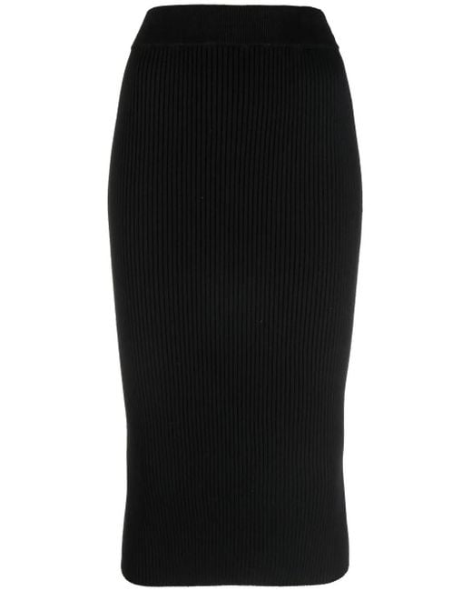 Versace Jeans Couture Black Cotton Midi Skirt