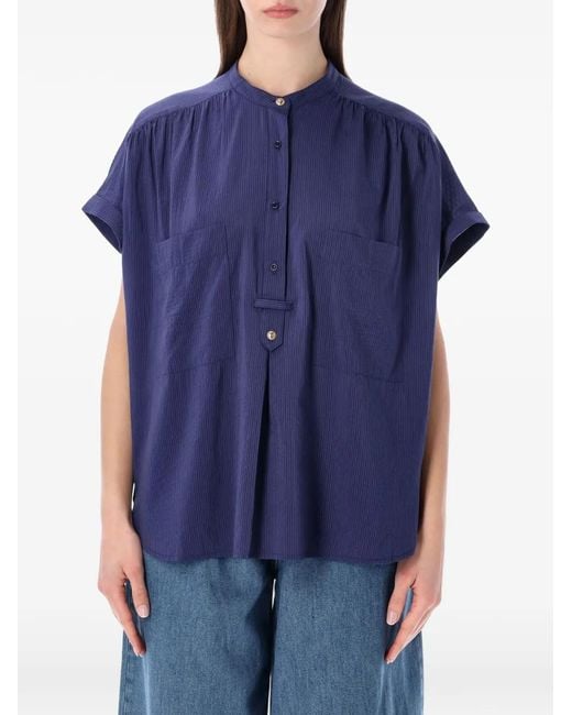 Sessun Blue Camille Buttoned Pocket Shirt