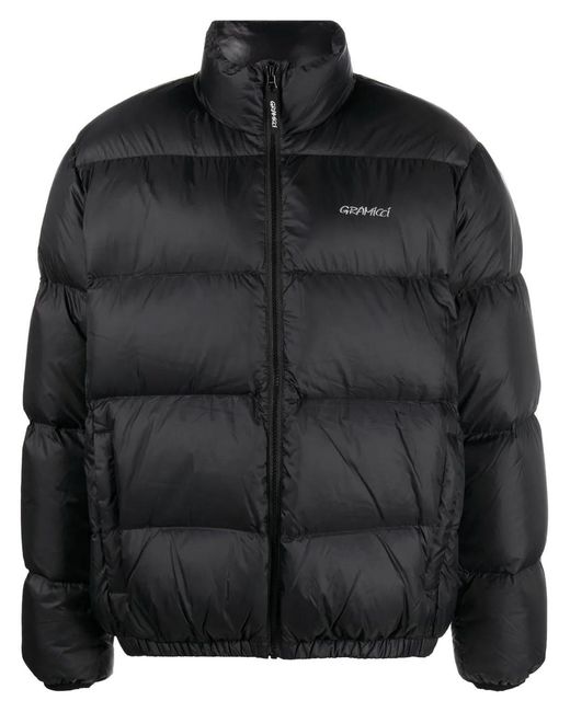 Gramicci Black Logo-Embroidered Down Puffer Jacket for men