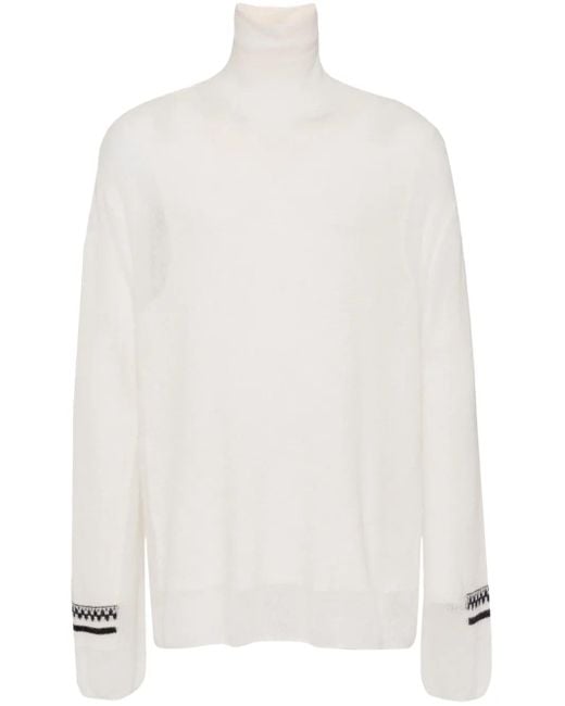 Mordecai White Roll-Neck Jumper for men