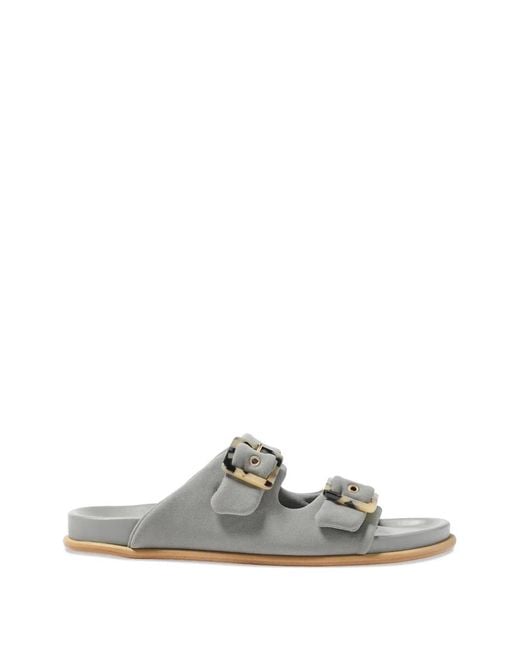Eres White Izia Buckle Strap Sandals