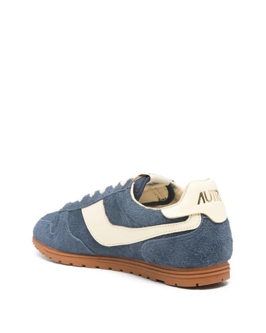 Autry Blue Baskets Windspin En Daim