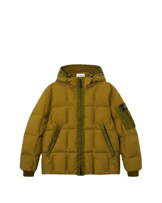 Stone Island Green 4100034 Garment Dyed Crinkle Reps Ny Down Jacket for men