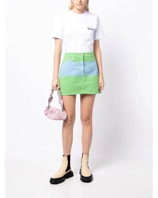 MSGM White Logo-Patch Short-Sleeve T-Shirt