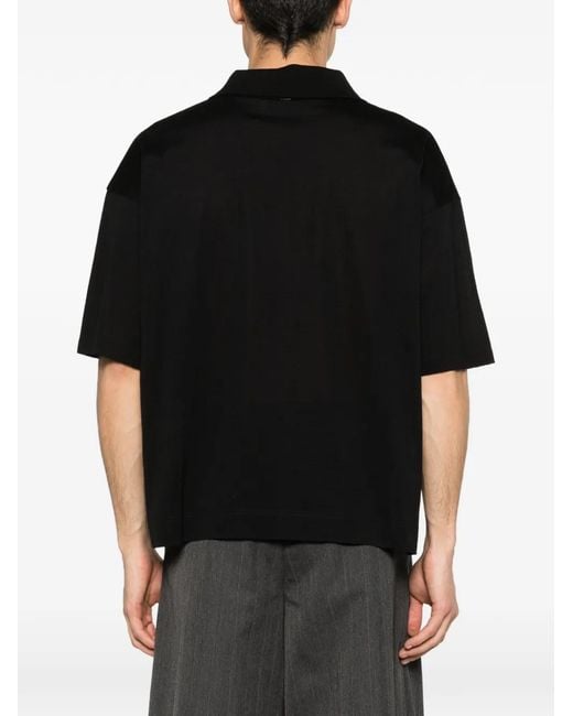 Ami Paris レディース ブラック ショートスリーブ ポロシャツの通販は