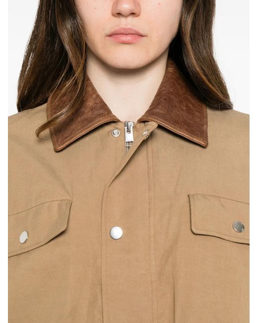 FRAME Natural Leather-Collar Jacket