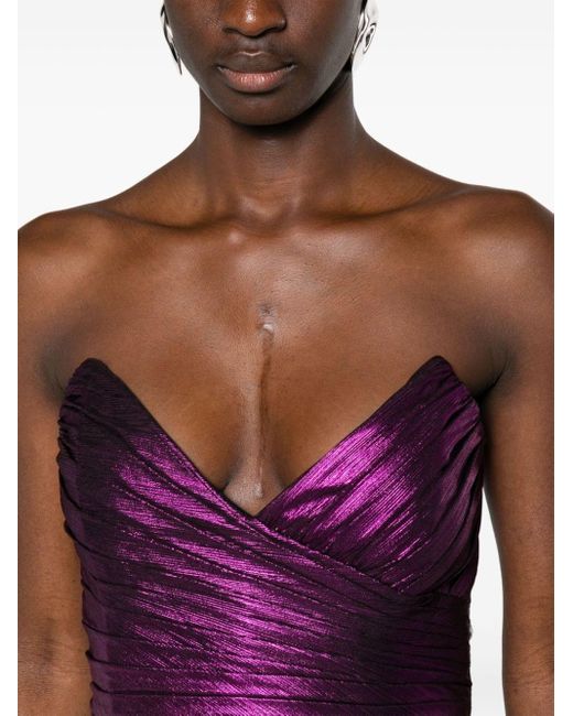 retroféte Purple Nala Sweetheart-neck Minidress