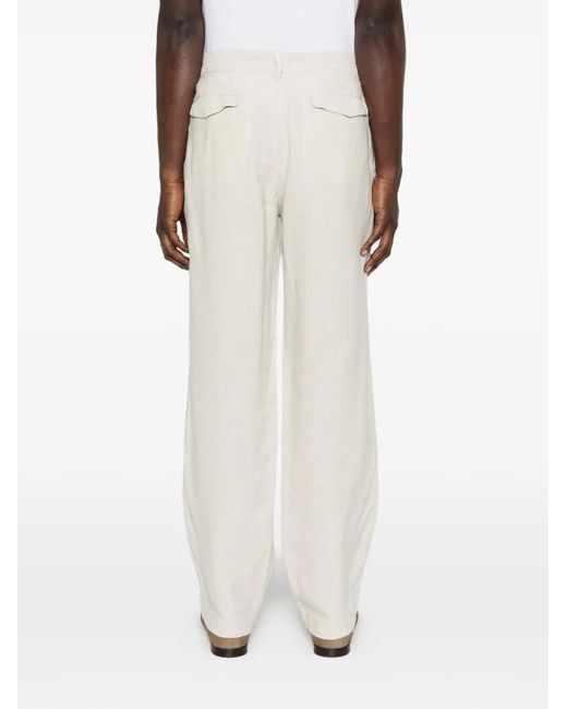 Barena White Herringbone Trousers for men