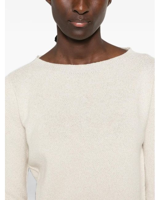 Fabiana Filippi Natural Fine-Knit Three-Quarter-Sleeve Sweater