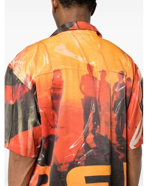 DIESEL Orange S-hockney Camp-collar Shirt for men