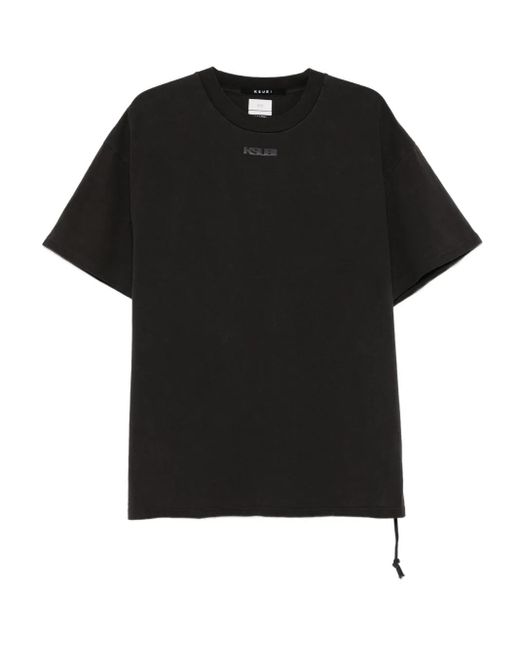 Ksubi Black Drawstring-Hem Cotton T-Shirt