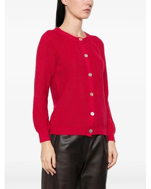 Be You Red Buttoned Cardigan