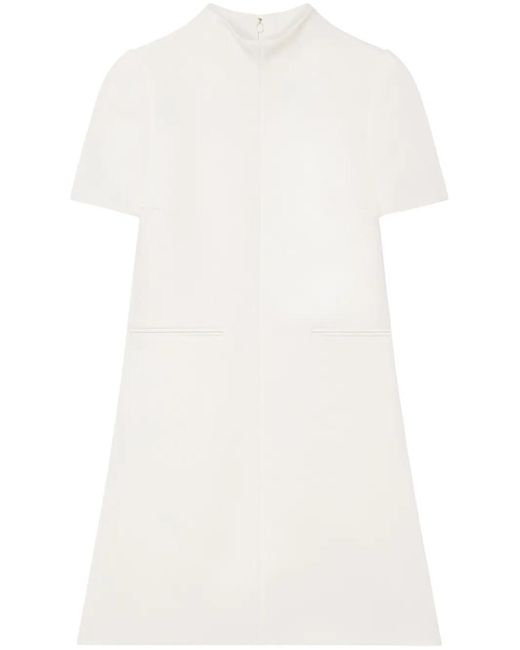Courreges White Short Sleeve Twill A-Line Mini Dress