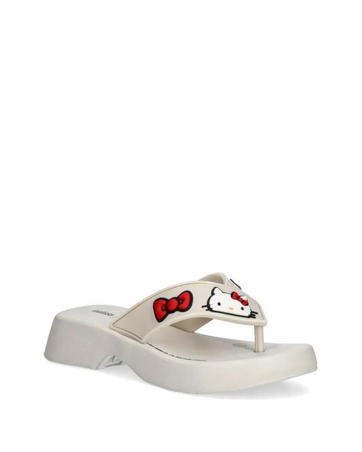 Melissa White Hello Kitty Platform Flip-Flops