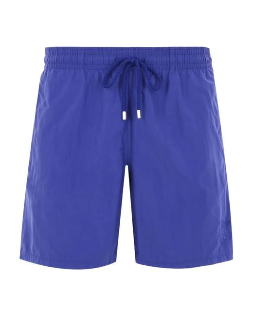 Vilebrequin Blue Logo-Patch Swim Shorts for men