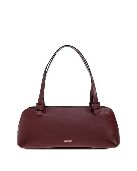 Neous Purple Scorpius Knot Leather Shoulder Bag