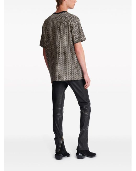 メンズ Balmain モノグラム Tシャツ Gray